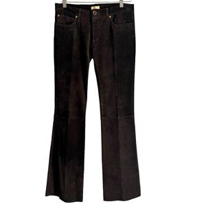 Vintage 90’s/Y2K June Western Classic Suede Leather Flare Pants Size 27